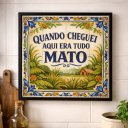Ver imagem 2 de Quadro Quando Cheguei Era Tudo Mato 33x33cm Mold Preta Vidro