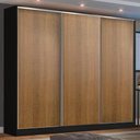 Ver imagem 1 de Guarda Roupa Casal 100% Mdf Madesa Zurique 3 Portas de Correr - Preto/rustic