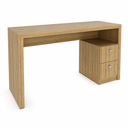 Ver imagem 3 de Mesa para Escritório 1,36m Engrossurada 2 Gavetas ME4130 Amêndoa - Tecno Mobili