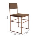 Ver imagem 3 de Mesa Jantar Industrial Trama 1,40x0,80m Preta com 4 Cadeiras Estofadas Vitória Marrom e Cobre