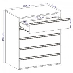 Cômoda 5 Gavetas MDF Select Belmax - 3