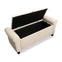 Ver imagem 2 de Recamier Baú Calçadeira para Cama Box Queen 150 Cm Dubai Suede Areia - Lh Móveis