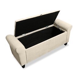Recamier Baú Calçadeira para Cama Box Queen 150 Cm Dubai Suede Areia - Lh Móveis - 2