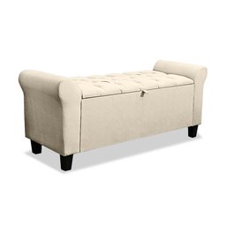 Recamier Baú Calçadeira para Cama Box Queen 150 Cm Dubai Suede Areia - Lh Móveis - 10