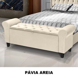 Recamier Baú Calçadeira para Cama Box Queen 150 Cm Dubai Suede Areia - Lh Móveis - 4