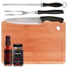 Kit Churrasco Tábua 30cm x 20cm + Faca Garfo + Red Rub - 1