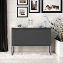 Ver imagem 1 de Buffet Lívia 3 Portas Industrial MDP 120cm Preto Onix Casah Buffet Lívia 3 Portas Industrial MDP