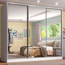 Ver imagem 1 de Guarda-Roupa Infantil Madesa Logan 100% MDF 3 Portas de Correr de Espelho Branco Cor:Branco