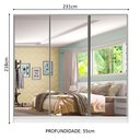 Ver imagem 3 de Guarda-Roupa Infantil Madesa Logan 100% MDF 3 Portas de Correr de Espelho Branco Cor:Branco