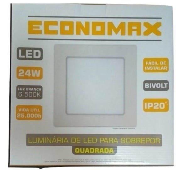 Luminária de LED Para Sobrepor Painel 24W Bivolt 6500K Economax - 4