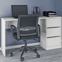 Ver imagem 1 de Mesa para Computador 3 Gavetas 5105R Branco Fosco - Atualle Móveis