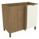 Ver imagem 1 de Balcão de Cozinha para Canto 98 cm Lótus 1 Porta J726 Freijó/Off White - Kappesberg