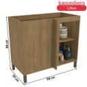 Ver imagem 2 de Balcão de Cozinha para Canto 98 cm Lótus 1 Porta J726 Freijó/Off White - Kappesberg