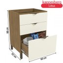 Ver imagem 2 de Balcão de Cozinha 60cm Lótus 3 Gavetas J723 Freijó/Off White - Kappesberg