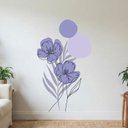 Ver imagem 1 de Adesivo Floral Boho Roxo Estilo Nórdico 70x120 Minimalista Abstrato