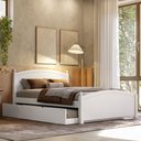 Ver imagem 1 de Cama Casal de Madeira com Cama Auxiliar Solteiro Woodstore