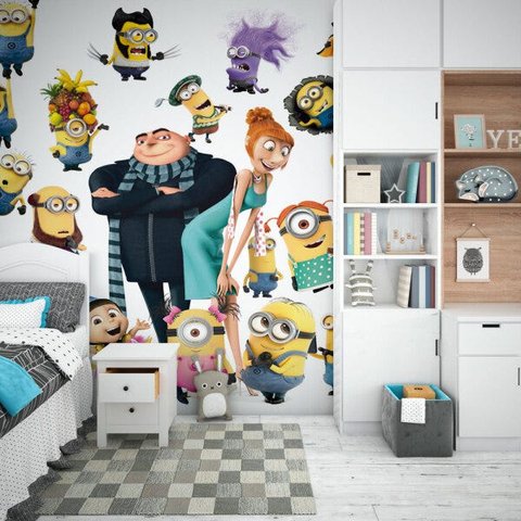 Papel De Parede Adesivo, Infantil Minions 1X1