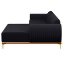 Ver imagem 6 de Sofá 2,30M 4 Lugares com Chaise Direito Pés Gold Molino C-465 Linho Chumbo