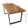 Mesa Industrial Lanna Madeira Maciça com Ferragem Preta 2,20M - 6