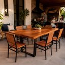 Ver imagem 2 de Mesa Industrial Lanna Madeira Maciça com Ferragem Preta 2,20m