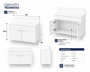 Ver imagem 3 de Gabinete para Banheiro Suspenso Continente 100% MDF 15mm