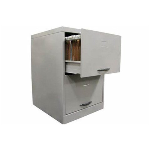 Arquivo de Aço 2 Gavetas para Pasta Suspensa C/ Chave Cinza