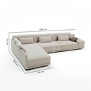 Ver imagem 3 de Sofá de Canto 5 Lugares com Chaise Lado Esquerdo em Sarja 336x196cm Off White