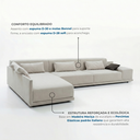 Ver imagem 4 de Sofá de Canto 5 Lugares com Chaise Lado Esquerdo em Sarja 336x196cm Off White