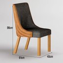 Ver imagem 5 de Cadeira para Mesa de Jantar Belle Kit 2 Peças Sintético Terracota e Linho Chumbo Cinamomo - Leifer