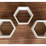 Kit de Nichos Colmeia Hexagonal em Mdf Branco para Parede 3 Peças - 1