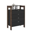 Ver imagem 2 de Closet Modulado Aberto com 4 Gavetas Az1012 Tecno Mobili - Nogal/preto