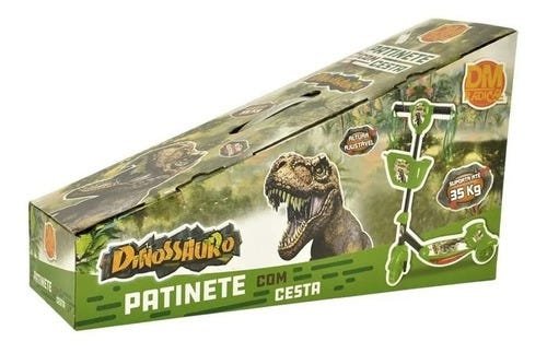 Patinete Meninos Dinossauro Infantil 3 Rodas Musical Com Luz - Verde - 2