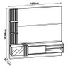 Painel Suspenso Ripado Galina para Tv de até 55” Preto Gloss/tronco Ripado - Pr Móveis - 6