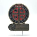 Ver imagem 1 de Adorno Medalha De São Bento De Mesa E Parede Metal Colorido