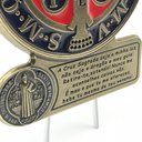 Ver imagem 3 de Adorno Medalha De São Bento De Mesa E Parede Metal Colorido