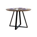 Ver imagem 2 de Mesa com Pés de Ferro Jantar Laís 110 Cm Modelo Industrial Imbuia