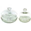 Ver imagem 1 de Jogo Queijeira Vidro Porta Queijo Base Decorada Veneza 2pç