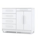 Ver imagem 1 de Cômoda para Quarto com Sapateira 2 Portas 4 Gavetas Lírio V02 Branco - Mpozenato