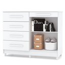 Ver imagem 3 de Cômoda para Quarto com Sapateira 2 Portas 4 Gavetas Lírio V02 Branco - Mpozenato