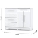 Ver imagem 4 de Cômoda para Quarto com Sapateira 2 Portas 4 Gavetas Lírio V02 Branco - Mpozenato
