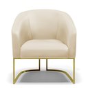 Ver imagem 3 de Kit 02 Poltronas Stella Corino Bege Base Industrial Dourada - D'rossi Drossi