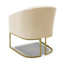 Ver imagem 5 de Kit 02 Poltronas Stella Corino Bege Base Industrial Dourada - D'rossi Drossi