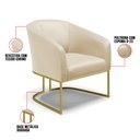 Ver imagem 6 de Kit 02 Poltronas Stella Corino Bege Base Industrial Dourada - D'rossi Drossi