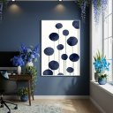 Ver imagem 1 de Quadro Decorativo Tons de Azul 70x50cm Mold Preta
