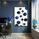 Ver imagem 2 de Quadro Decorativo Tons de Azul 70x50cm Mold Preta
