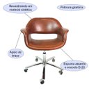 Ver imagem 2 de Poltrona Escritório Eduarda Cor Whisky Regulagem de Altura Conjunto 2 Unidades Poltronas do Sul