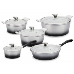 Conjunto de Panelas 5 Peças Cinza Antiaderente Induçao Hercules PA5000-5P - 1