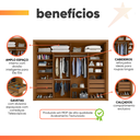 Ver imagem 5 de Guarda Roupas Casal com Espelho 2 Portas de Correr 6 Gavetas Imperador Madeirado / Areia Zanzini