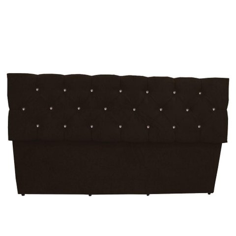 Calçadeira Baú Paris Queen 160 Cm Botão Strass Suede Marrom do Lar Móveis
