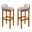 Ver imagem 2 de Kit 2 Banquetas Onix Design Courino Linho Eucalipto Maciço